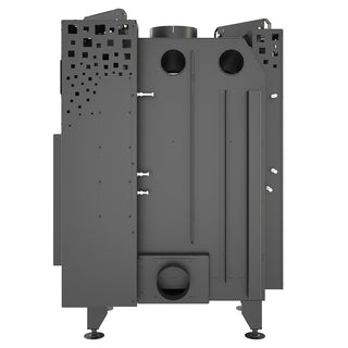 SAVEN ENERGY 75x50x47R (15,1kW) ECO kampinis židinys. Plieninė židinio kapsulė kampiniu į viršų pakeliamu stiklu.