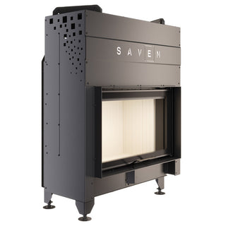 SAVEN ENERGY 80x50 (17kW) ECO židinys. Plieninė židinio kapsulė į viršų pakeliamu stiklu.