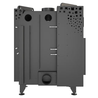 SAVEN ENERGY 85x50x47L (17kW) ECO kampinis židinys. Plieninė židinio kapsulė kampiniu į viršų pakeliamu stiklu.