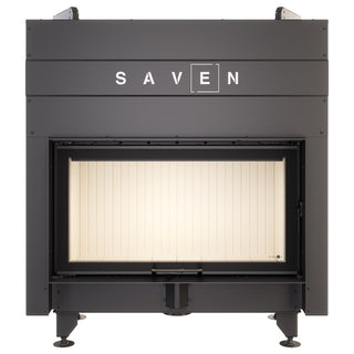 SAVEN ENERGY 90x50 (19kW) ECO židinys. Plieninė židinio kapsulė į viršų pakeliamu stiklu.