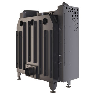 SAVEN ENERGY 90x50 (19kW) ECO židinys. Plieninė židinio kapsulė į viršų pakeliamu stiklu.