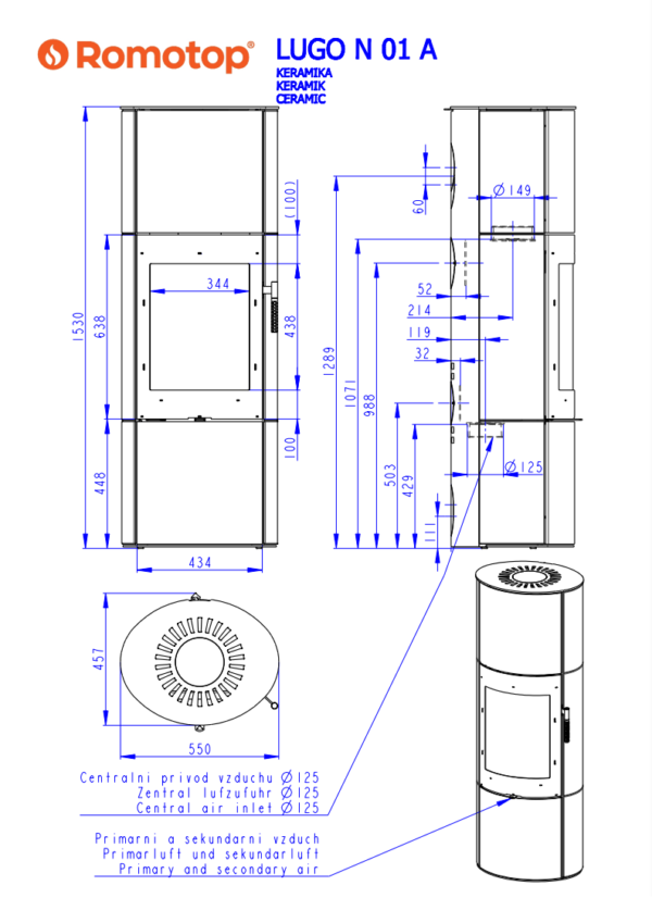 Romotop Lugo N 01 A Ceramic matmenys