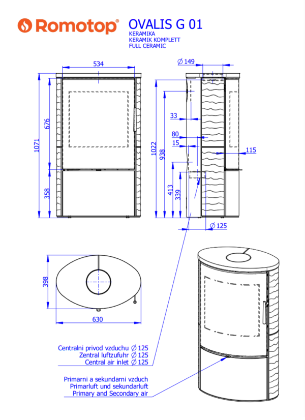 Romotop Ovalis G 01 Relief Ceramic matmenys