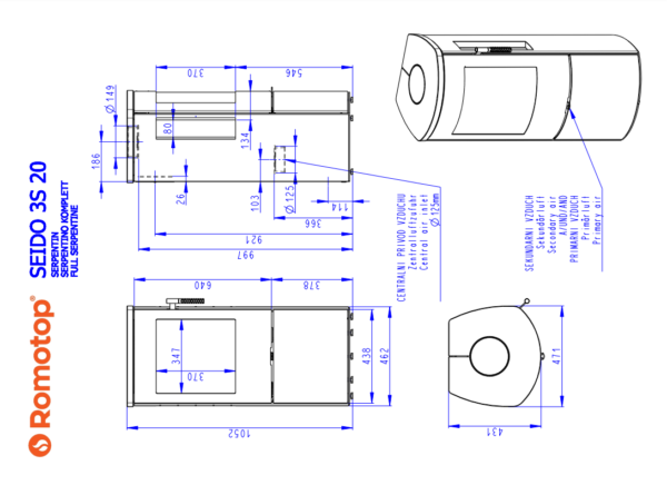 Romotop Seido 3S Serpentine matmenys