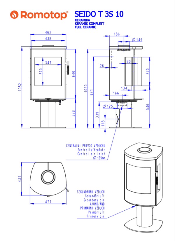 Romotop Seido T 3S Ceramic matmenys