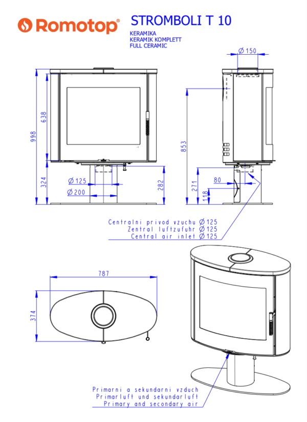 Romotop Stromboli T Ceramic matmenys